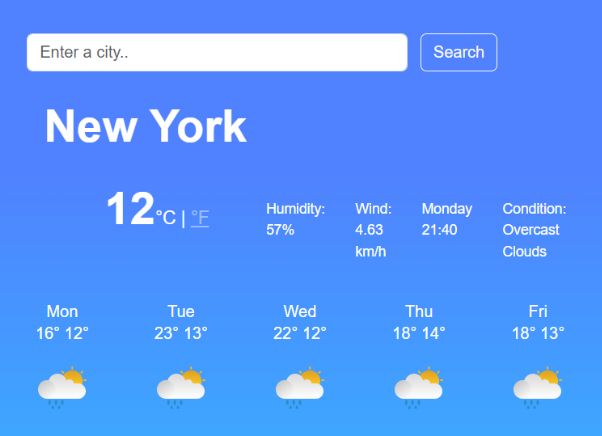 Weather project preview